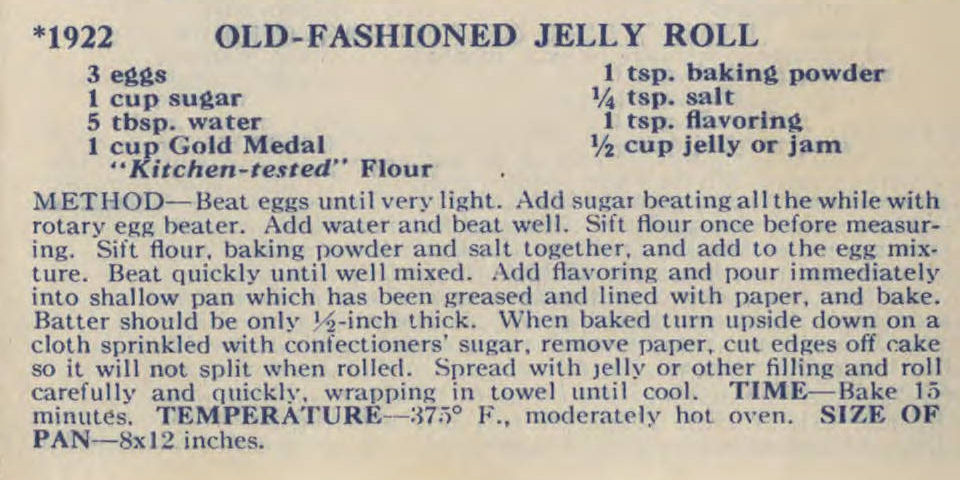 Old-Fashioned Jelly Roll Recipe